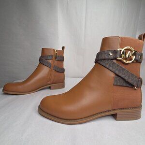 NWT Michael Kors Women's Rory Flat Bootie Boots Size 10 Luggage